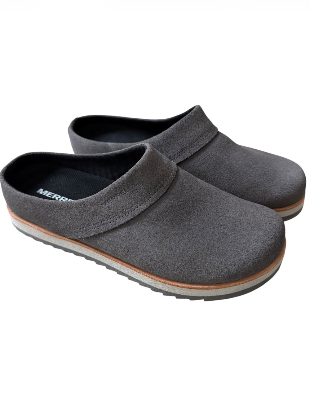 Merrell Juno Gray Suede Slip-On Clog Shoe Women’s Size 8